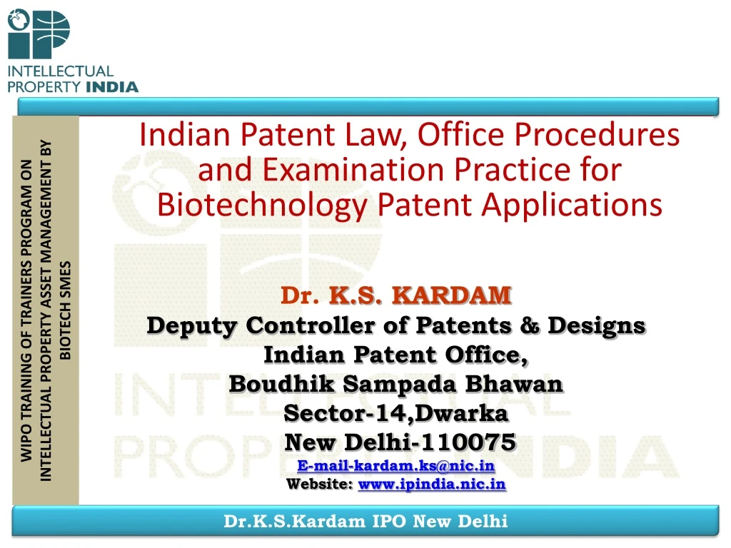 indian patent law office procedures