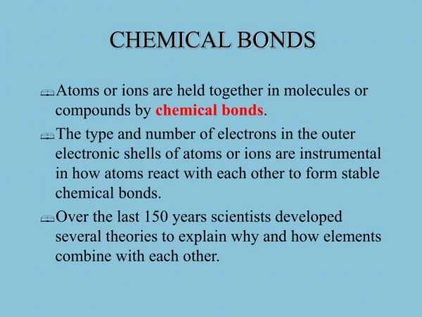 CHEMICAL BONDS