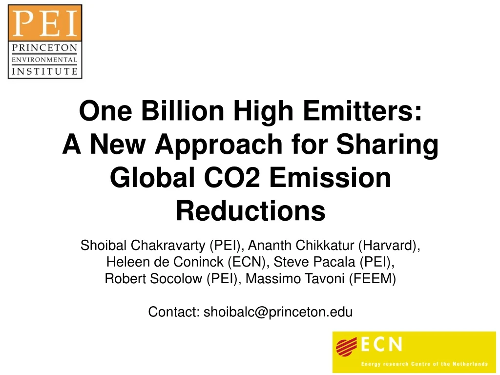 one billion high emitters a new approach for sharing global co2 emission reductions