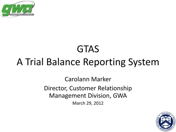 GTAS A Trial Balance Reporting System