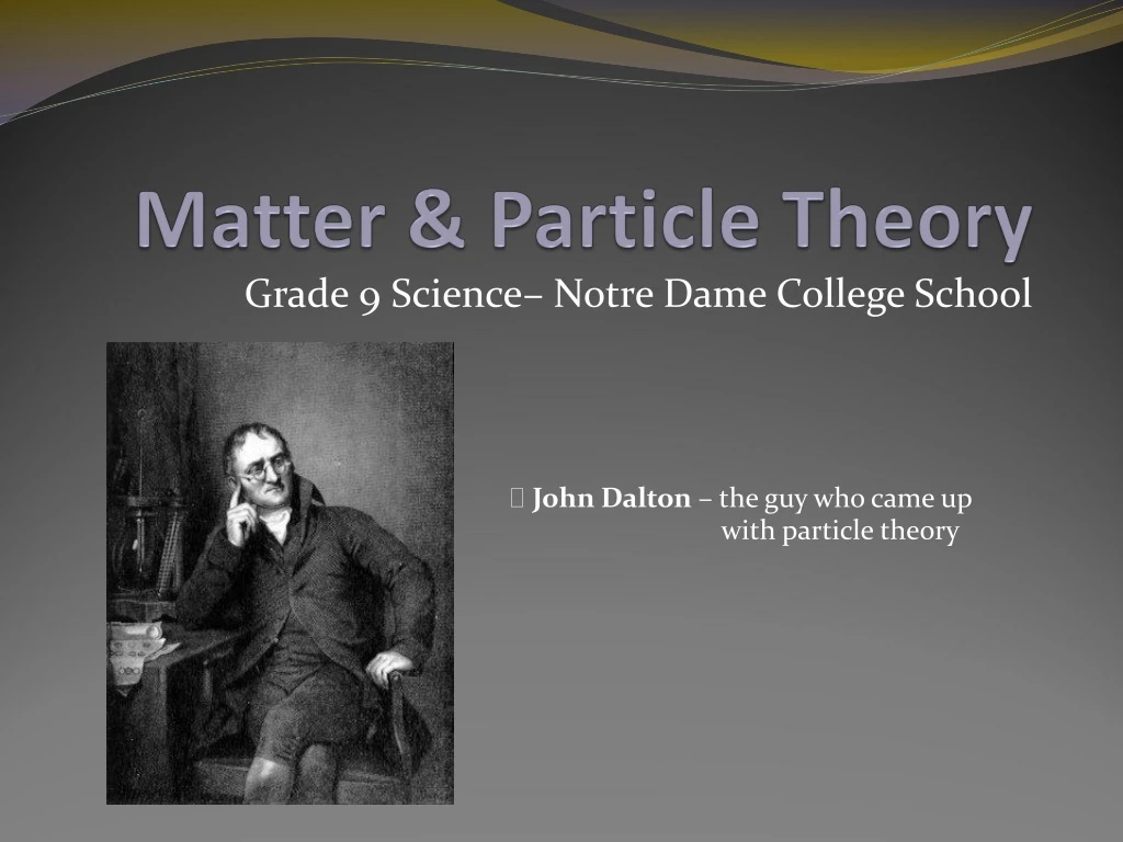 matter particle theory