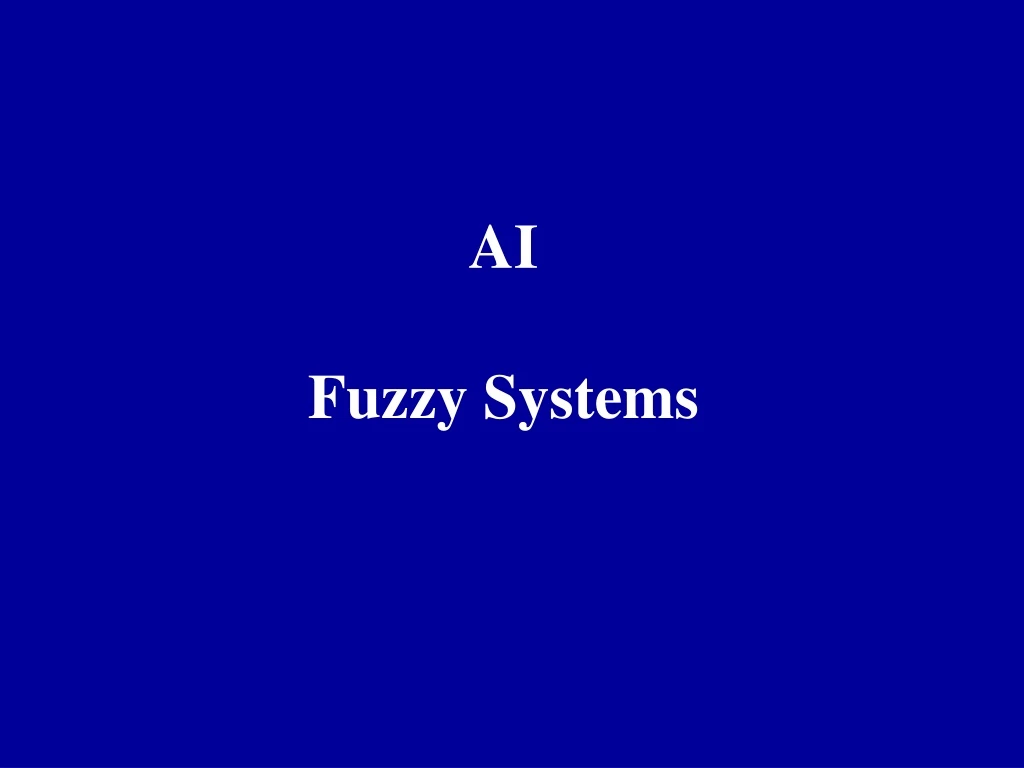 ai fuzzy systems