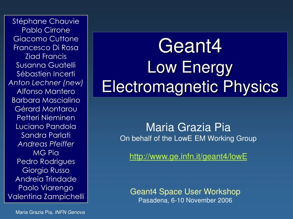 geant4 low energy electromagnetic physics