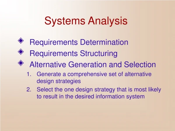 Systems Analysis