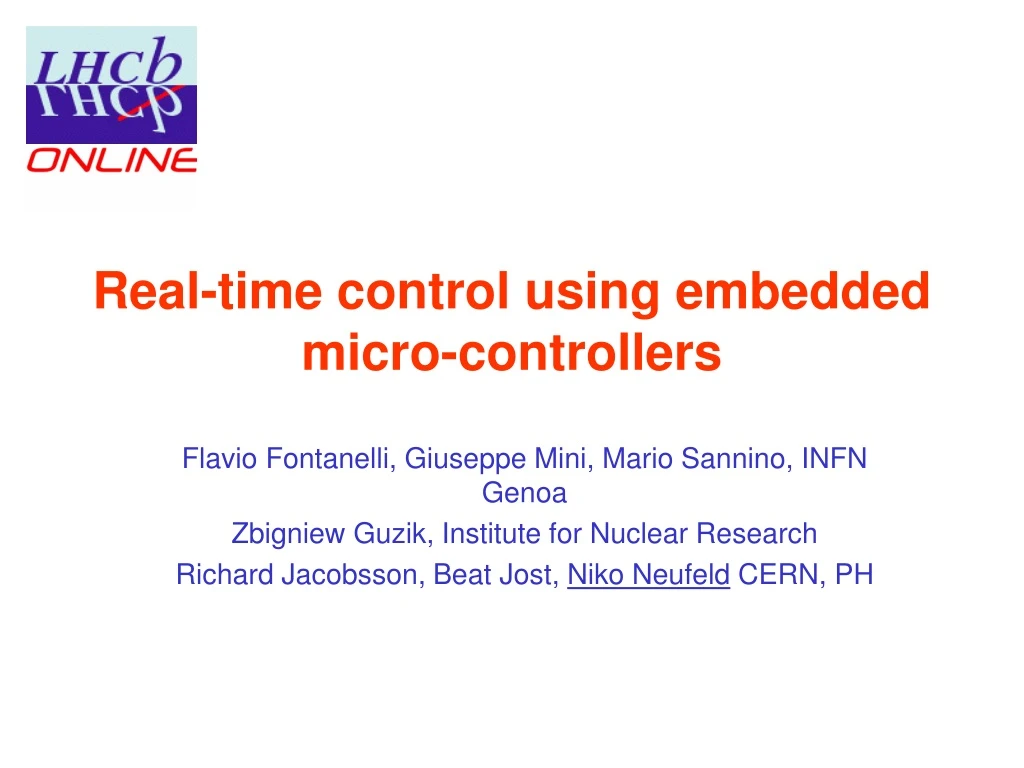 real time control using embedded micro controllers