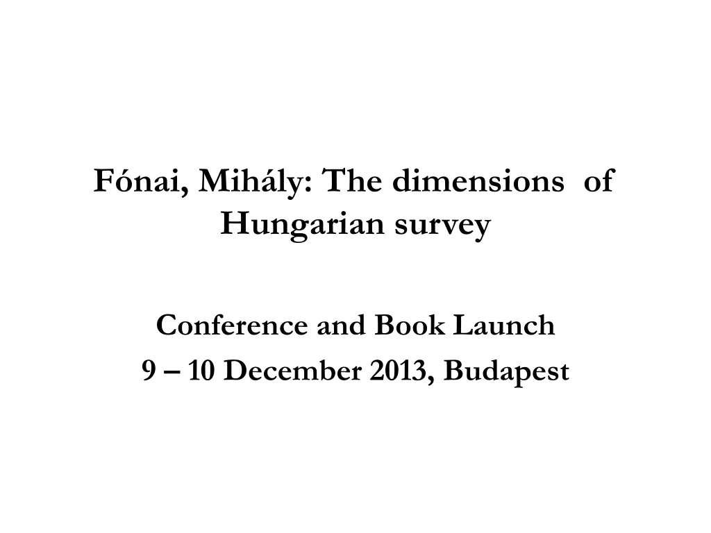 f nai mih ly the dimensions of hungarian survey