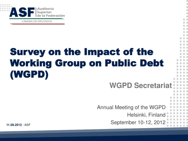 Survey on the Impact of the Working Group on Public Debt (WGPD)