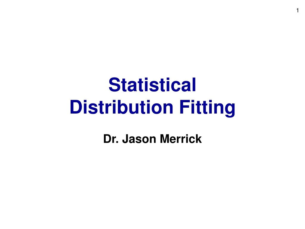 statistical distribution fitting