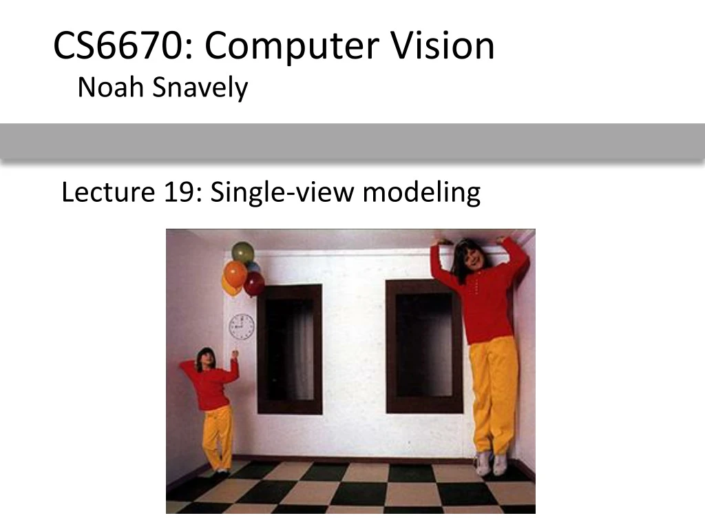 lecture 19 single view modeling
