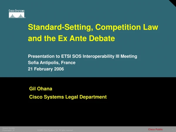 Gil Ohana Cisco Systems Legal Department