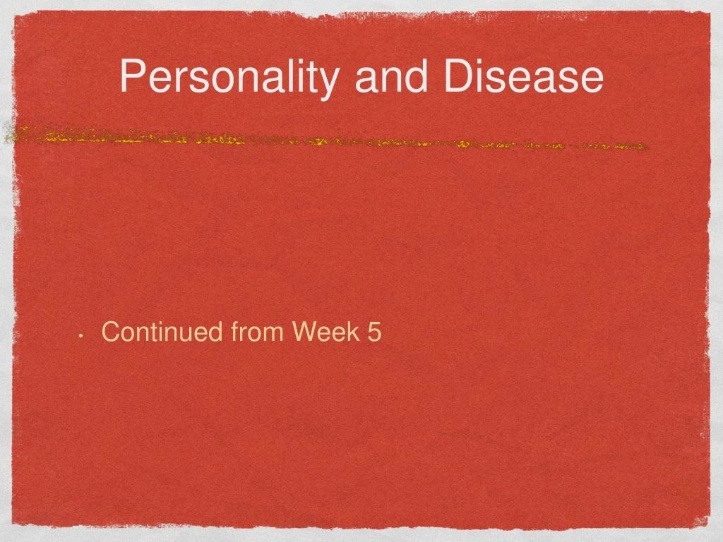 personality and disease