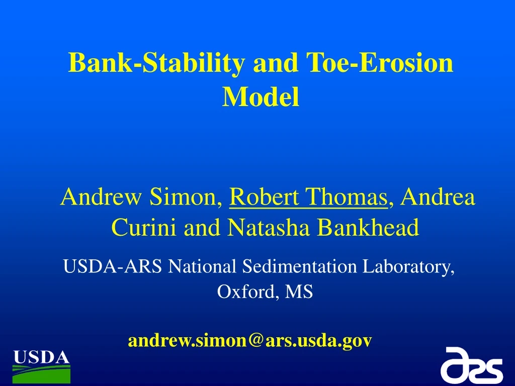 bank stability and toe erosion model