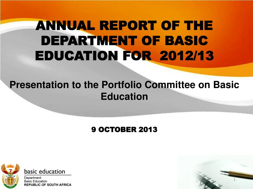 annual report of the department of basic