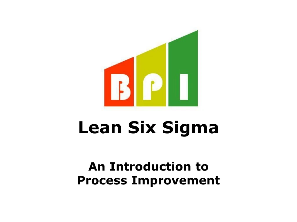 lean six sigma an introduction to process