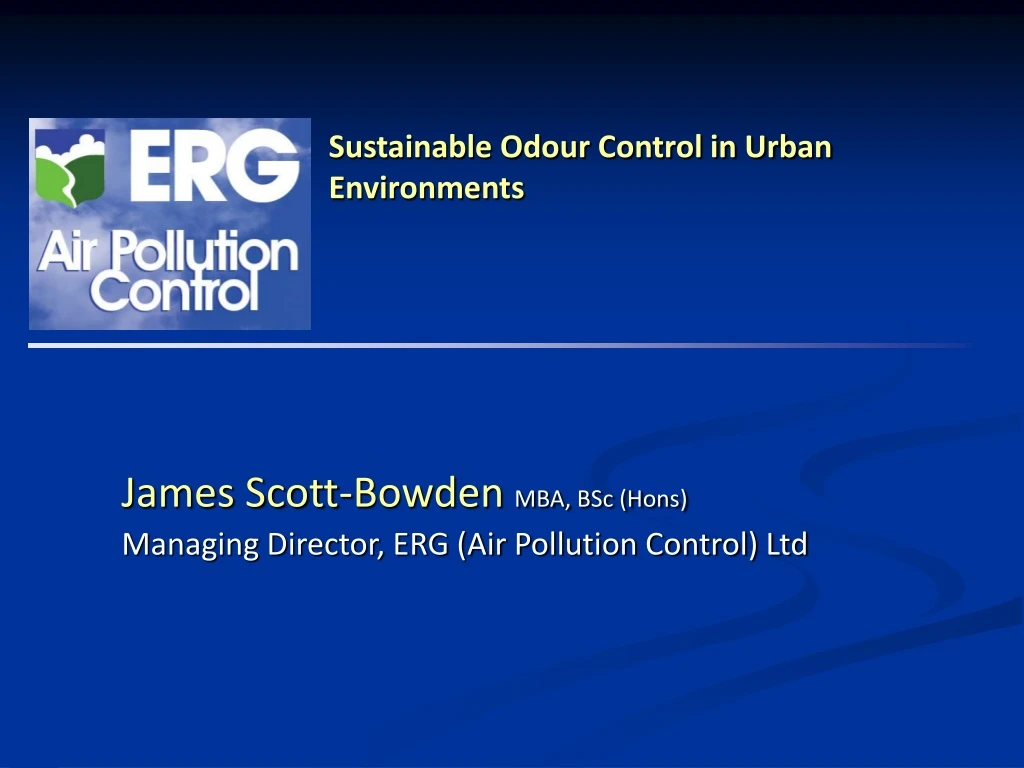 sustainable odour control in urban environments