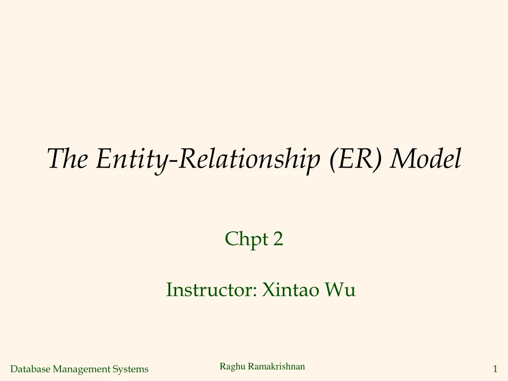 the entity relationship er model