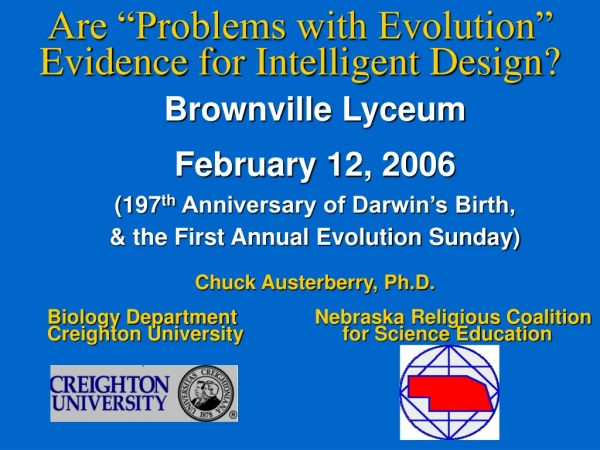 Are “Problems with Evolution” Evidence for Intelligent Design?