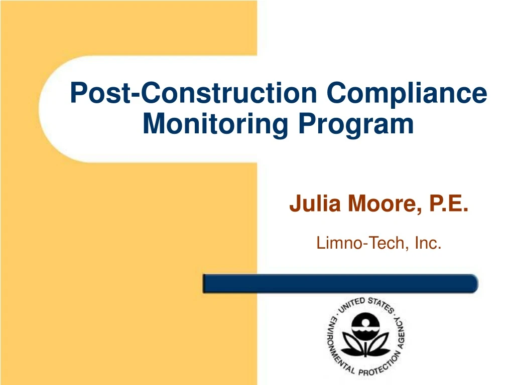 post construction compliance monitoring program
