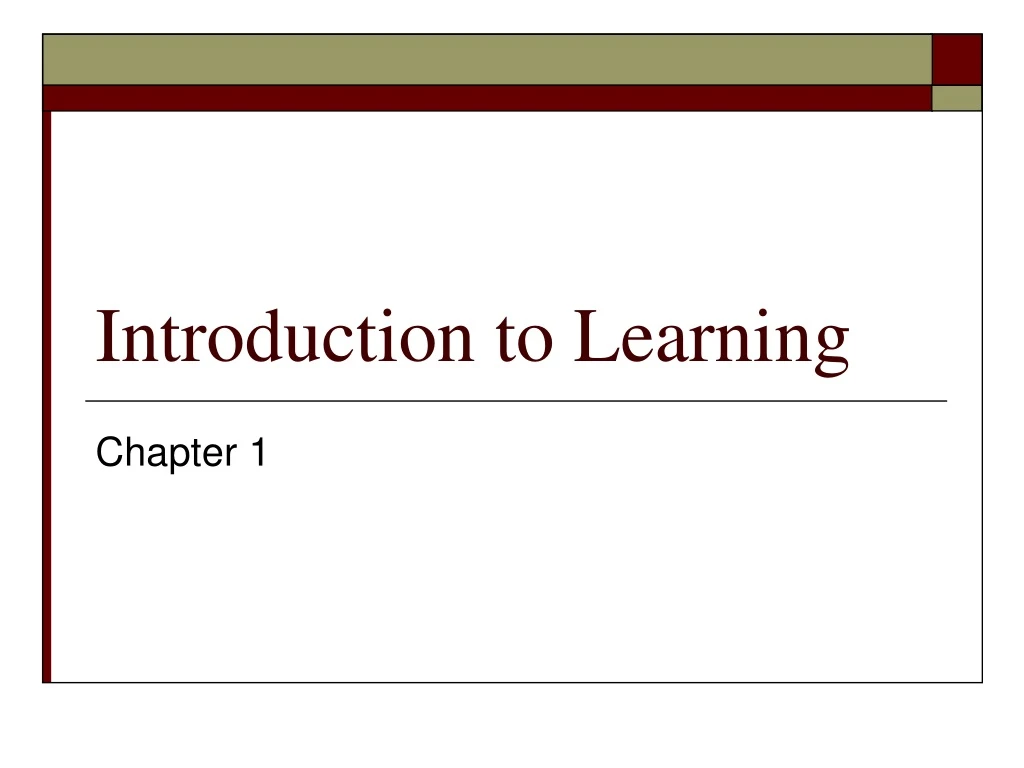 introduction to learning