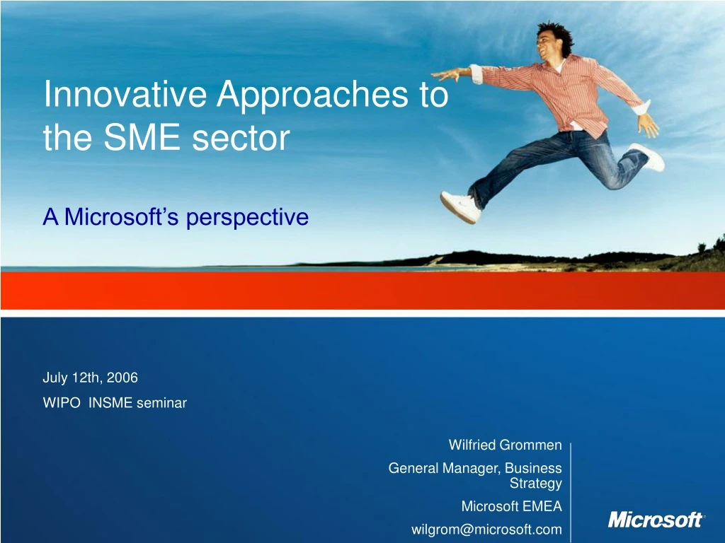 innovative approaches to the sme sector a microsoft s perspective