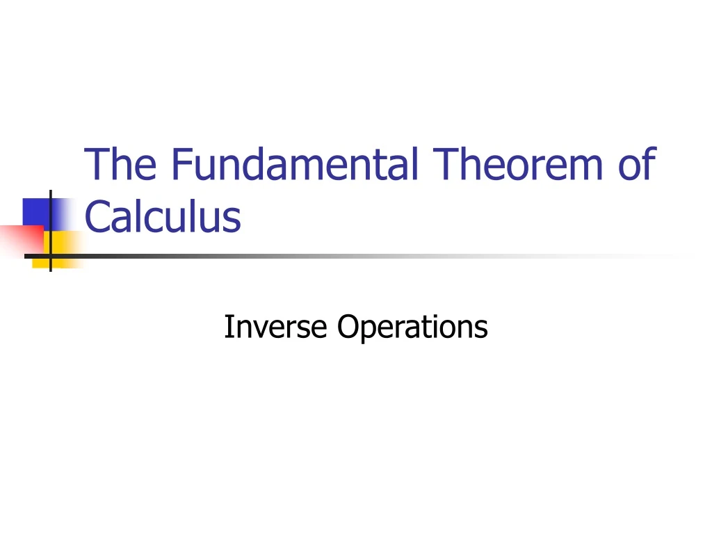 the fundamental theorem of calculus