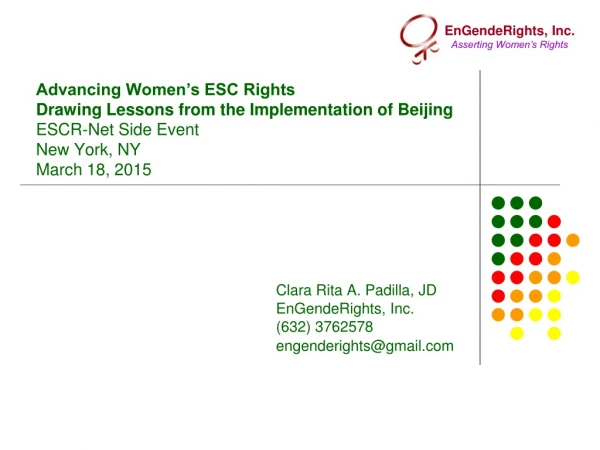 Advancing Women’s ESC Rights Drawing Lessons from the Implementation of Beijing