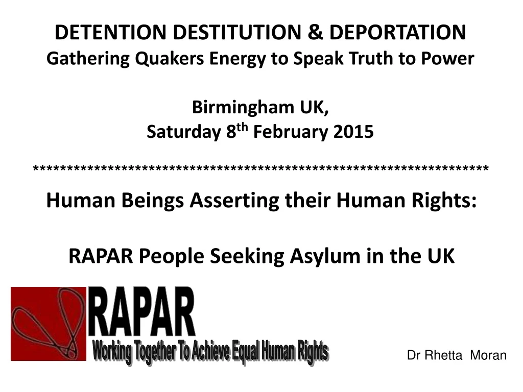 detention destitution deportation gathering