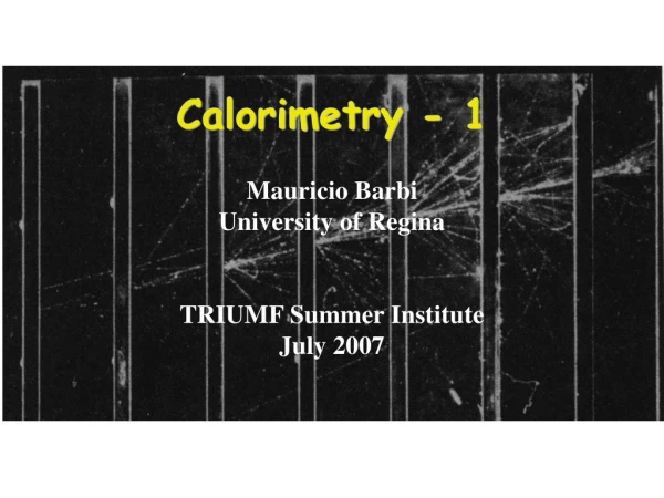 Calorimetry - 1
