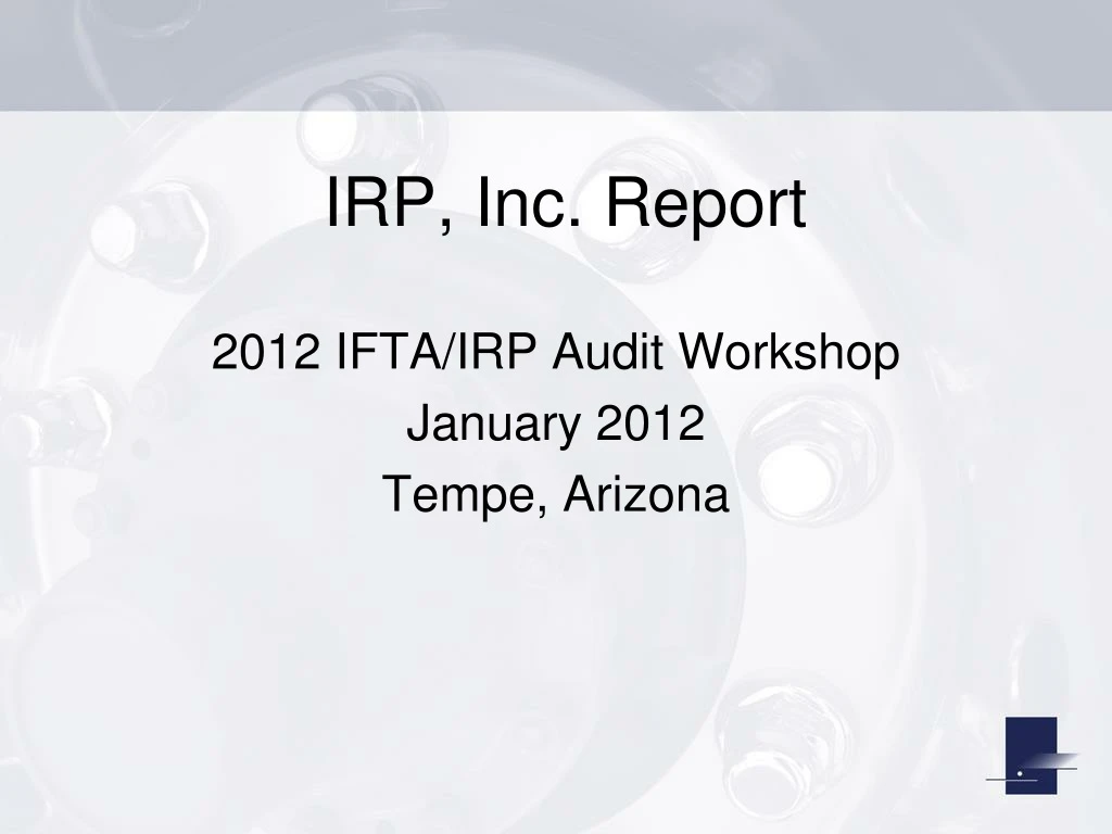 irp inc report