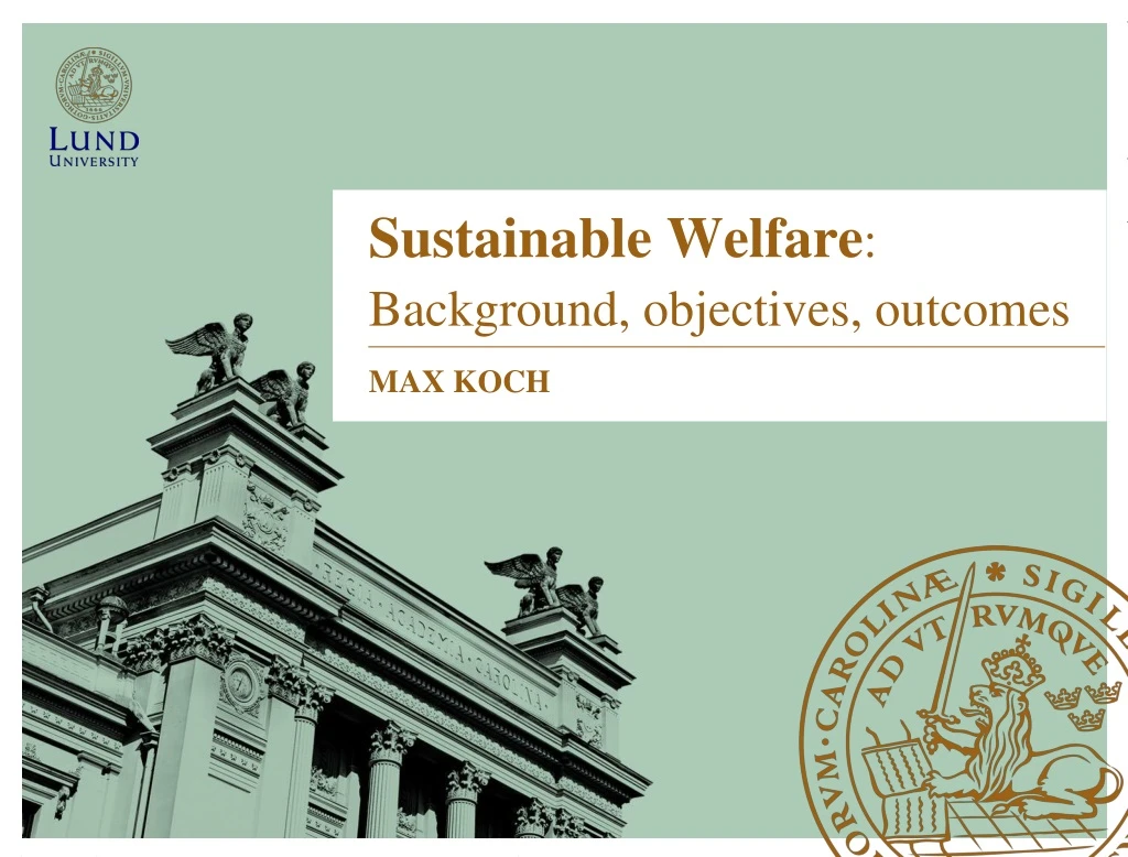 sustainable welfare background objectives outcomes