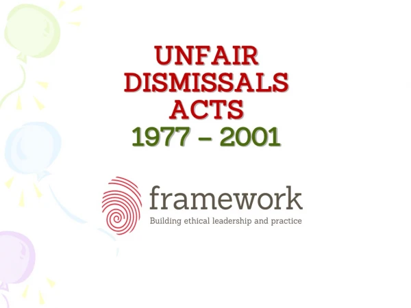 UNFAIR  DISMISSALS  ACTS  1977 – 2001