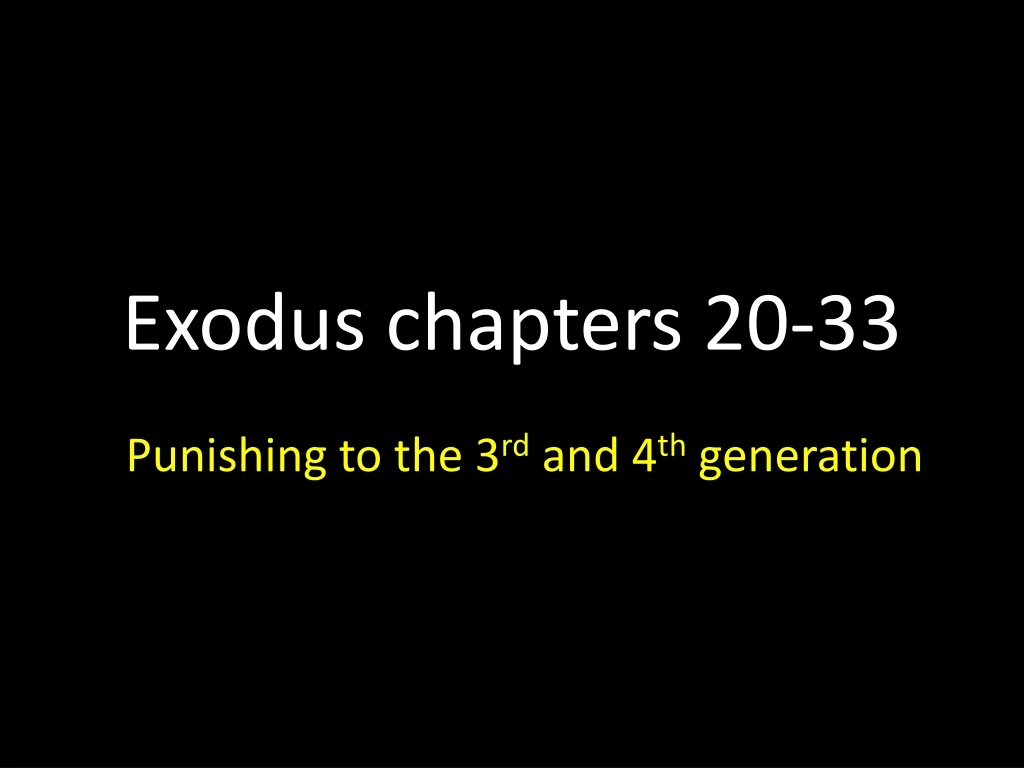 exodus chapters 20 33