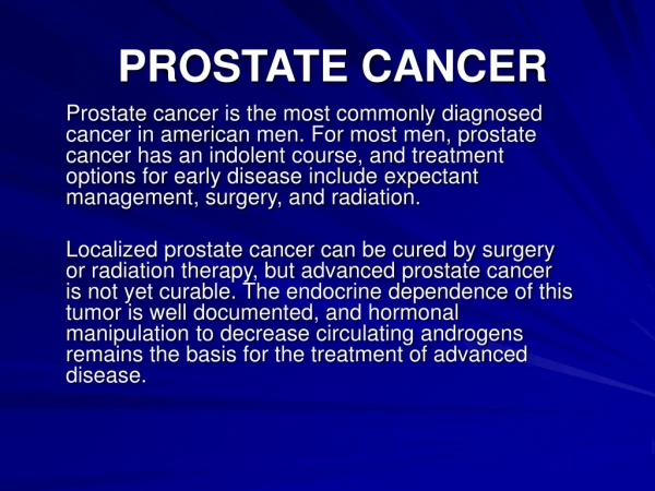 PROSTATE CANCER