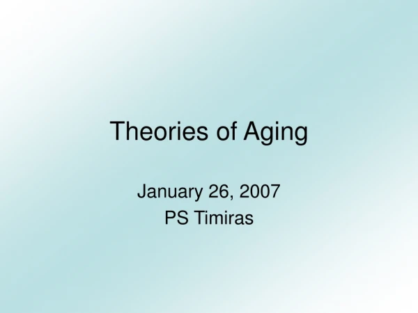 Theories of Aging