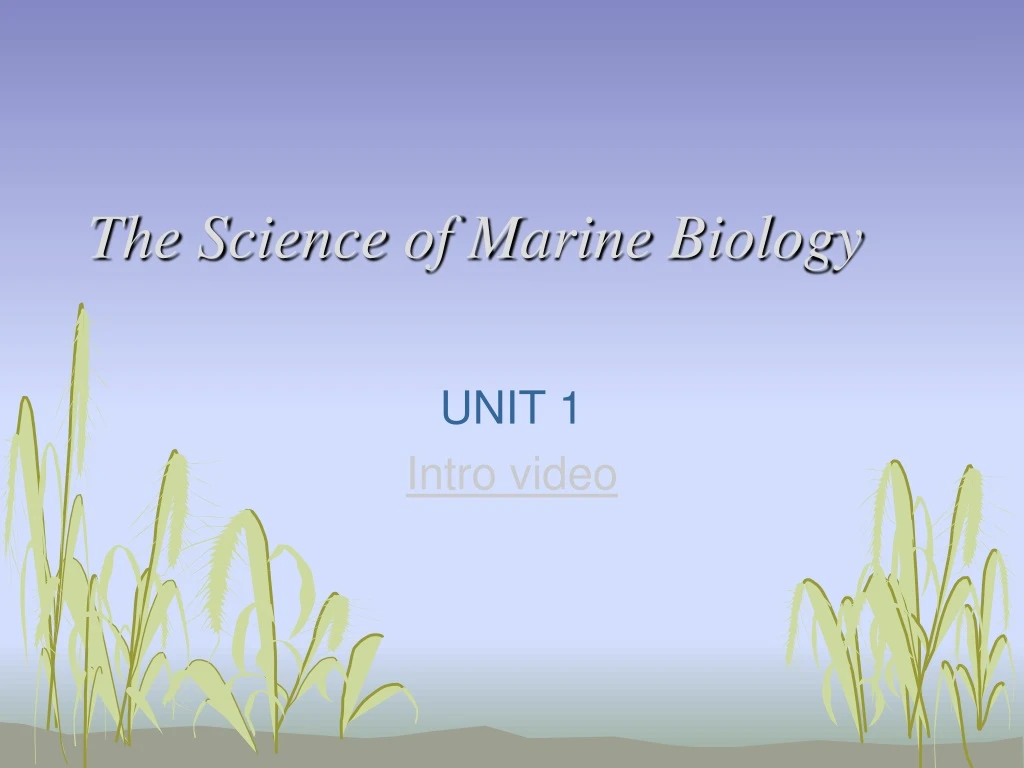 the science of marine biology