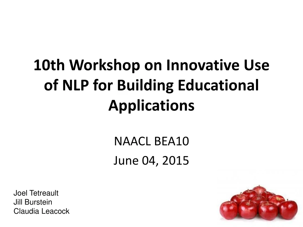 10th workshop on innovative use of nlp for building educational applications