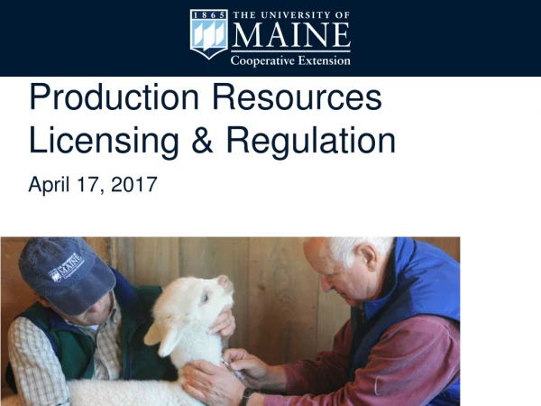 Production Resources Licensing  &amp;  Regulation