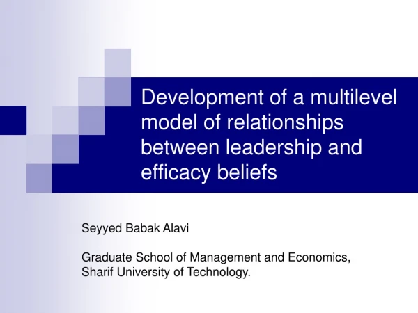 Development of a multilevel model of relationships between leadership and efficacy beliefs