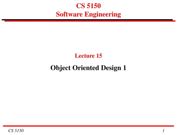 CS 5150  Software Engineering