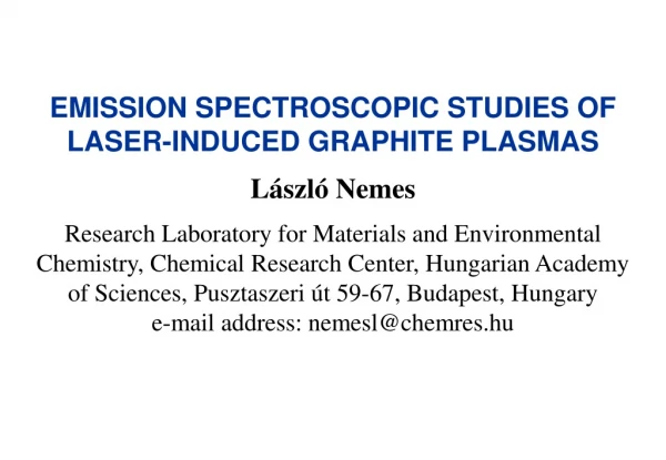 EMISSION SPECTROSCOPIC STUDIES OF LASER-INDUCED GRAPHITE PLASMAS