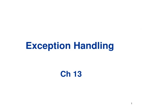 Exception Handling