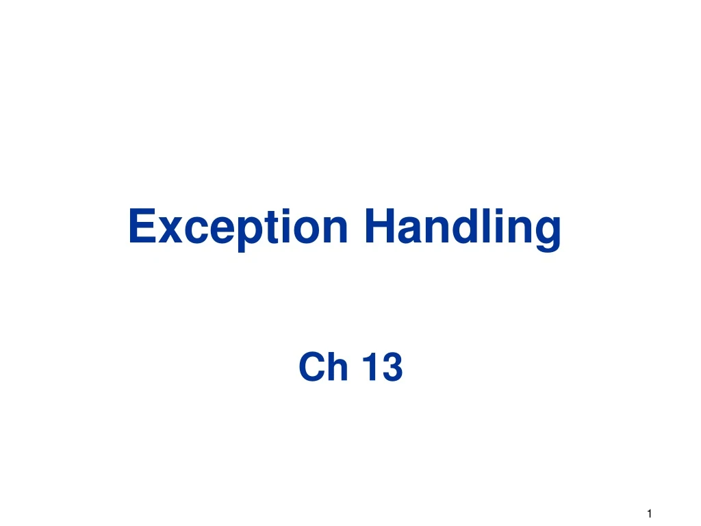 exception handling