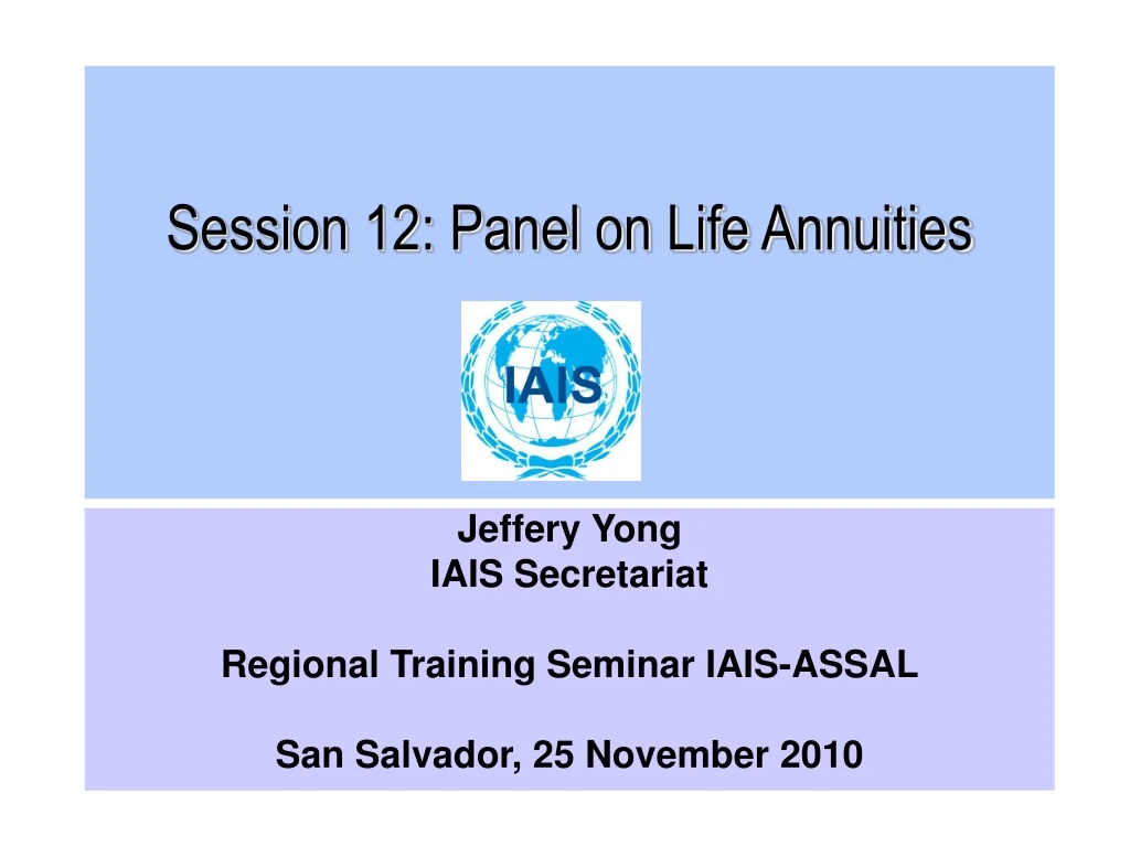 session 12 panel on life annuities