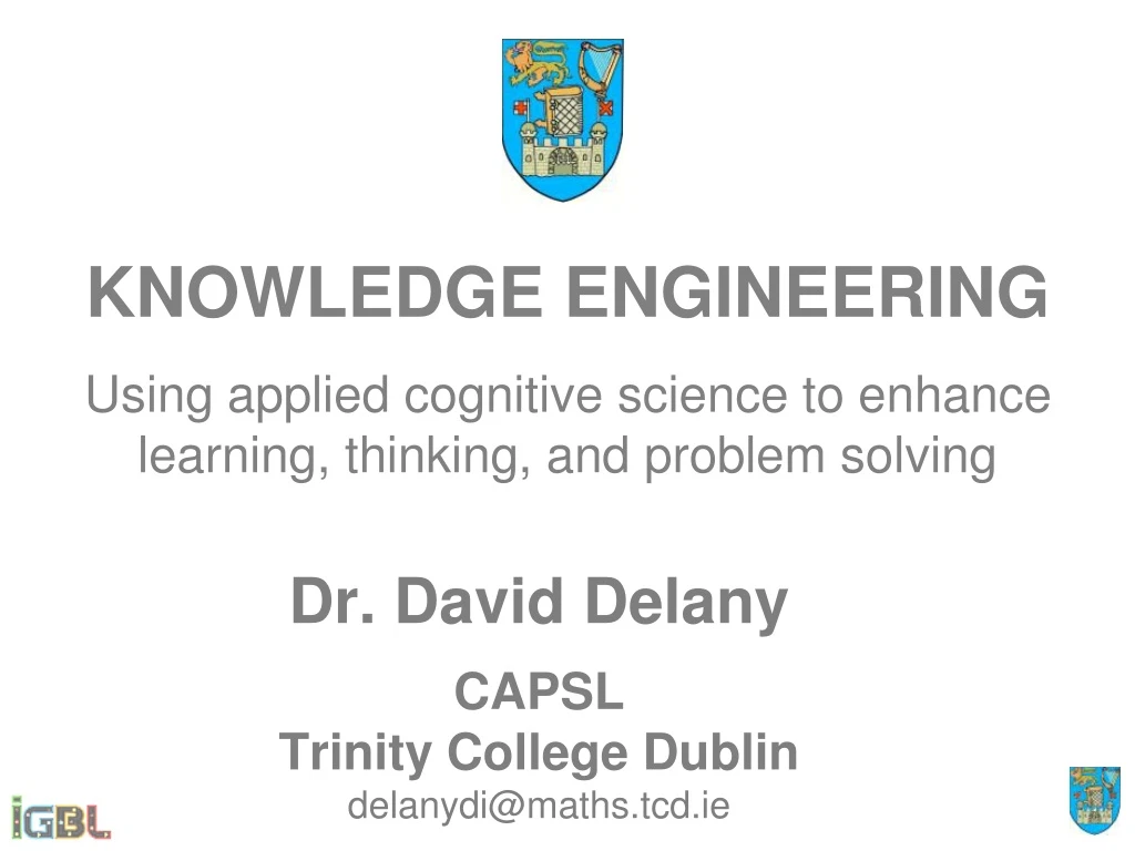 dr david delany capsl trinity college dublin delanydi@maths tcd ie