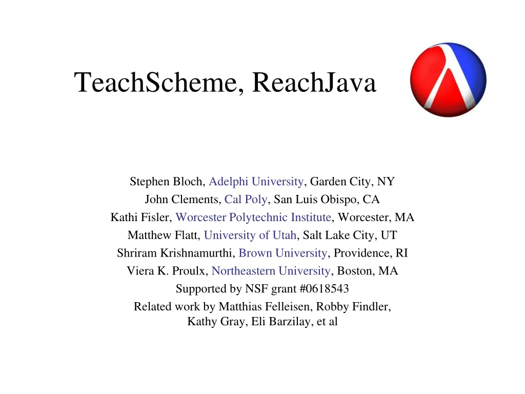 teachscheme reachjava