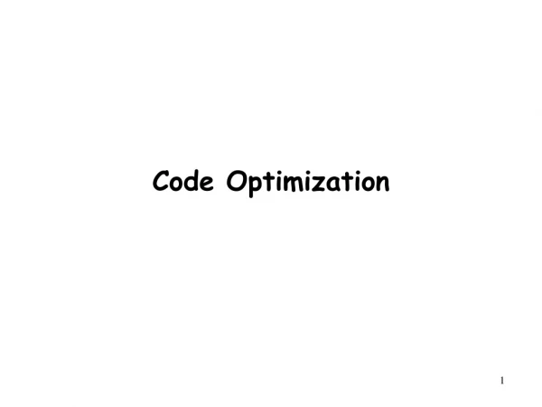 Code Optimization