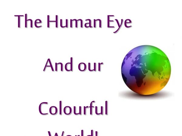The Human Eye And our Colourful World!