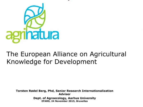The European Alliance on Agricultural Knowledge for Development