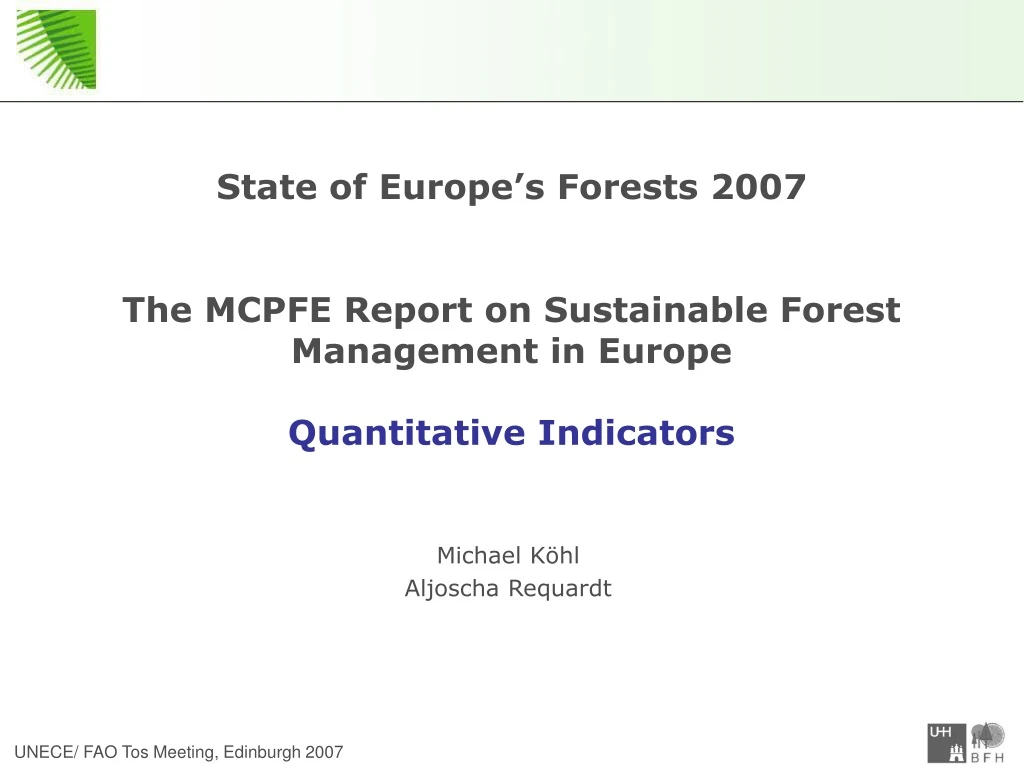 state of europe s forests 2007 the mcpfe report