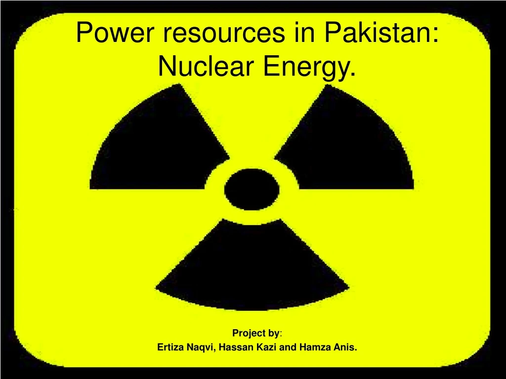 power resources in pakistan nuclear energy